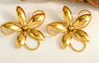 Boucles d'oreille florales dorees Bubblee