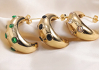 Boucles d'oreille vintage dorees Bubblee