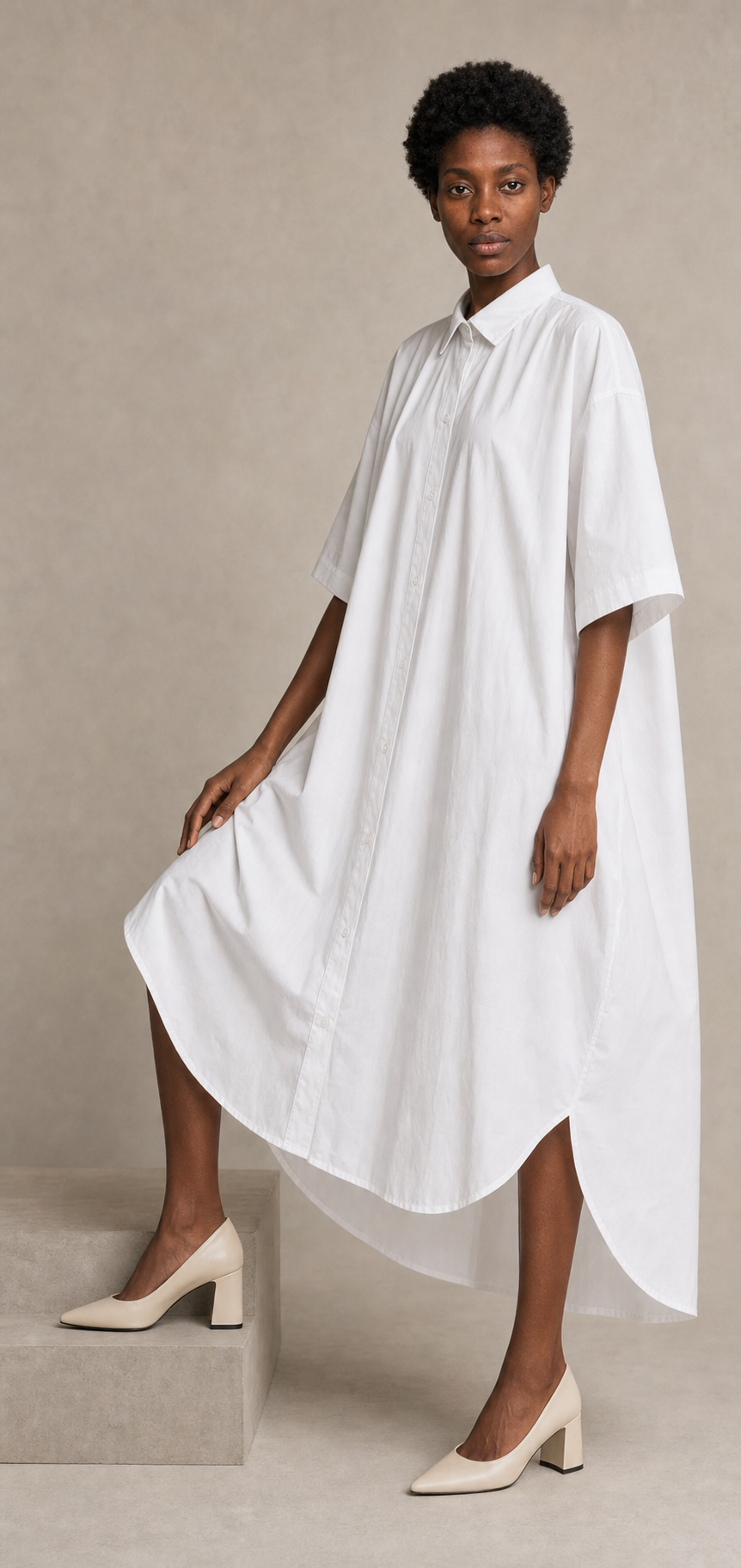 Robe grande taille coton - robe mi-longue inclusive Bubblee Paris. Bubblee grossiste , bubblee vetement , bubblee robe , bubblee fashion , bubblee paris 